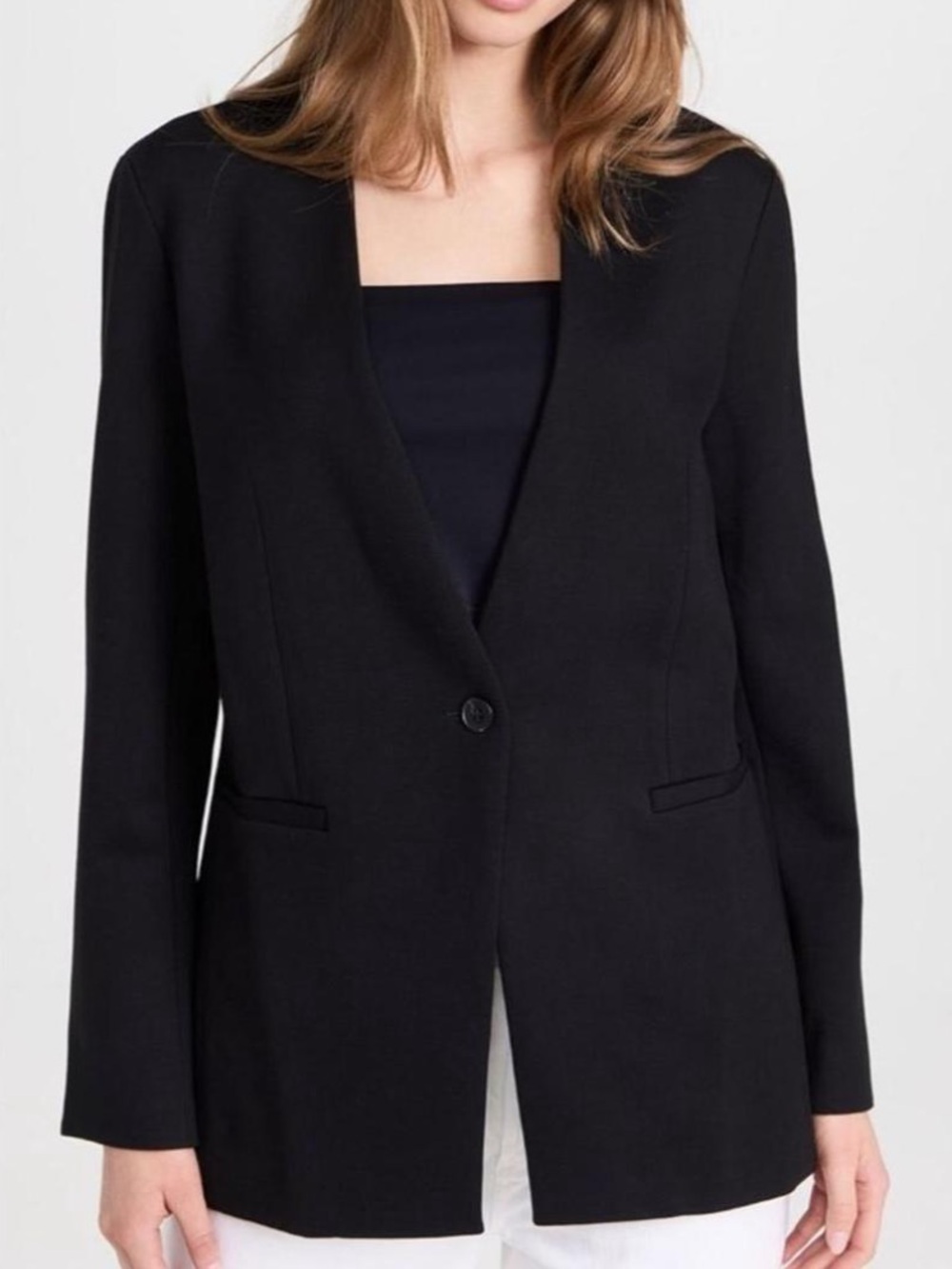 SPANX Black Collarless One-Button Blazer and Perfect Fit Pointe Pants